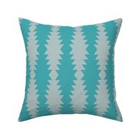 Ziggurat stripes - turquoise and grey - large scale