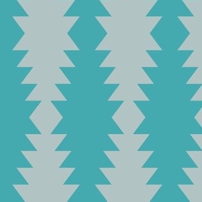 Ziggurat stripes - turquoise and grey - large scale