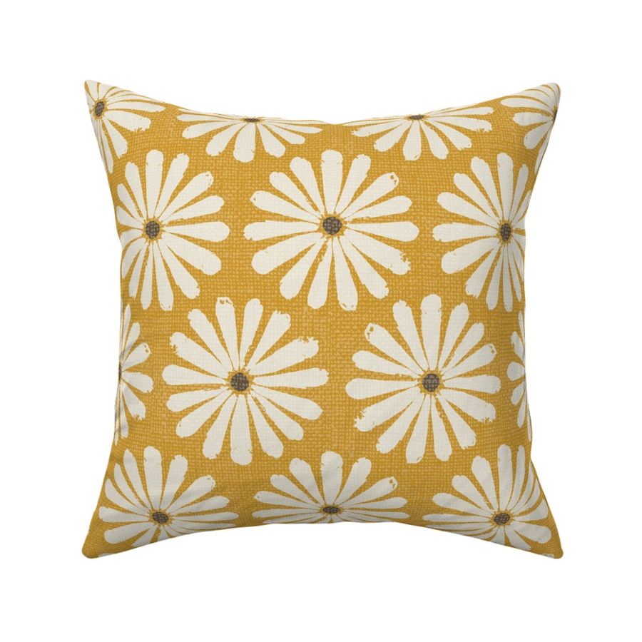 Floral Daisy Pinwheels - Gold - Medium