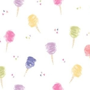 'Fairy Floss' Cotton Candy Print in White