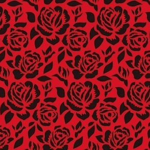 Black Rose on Red