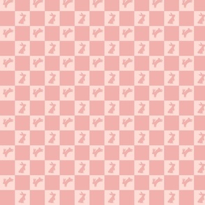 Light Pink Checkered Bunny Rabbit Pattern