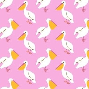 Pelicans in Pink 2.5x1.9