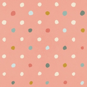 Medium - Mini Happy Polka Dots 1. Peachy