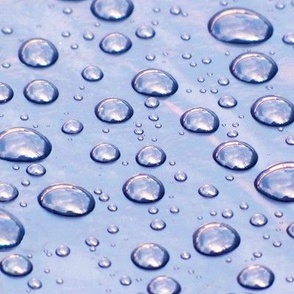 Raindrops on Blue Plastic