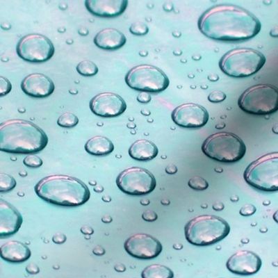 Raindrops on Turquoise Plastic