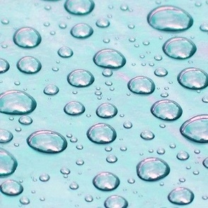 Raindrops on Turquoise Plastic