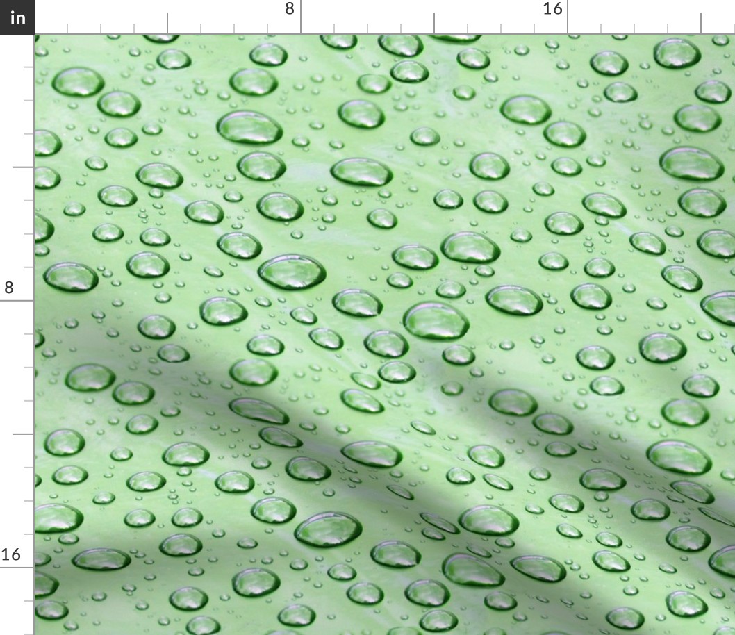 Raindrops on Lime Green Plastic