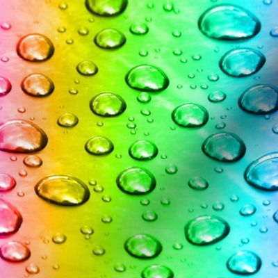 Rainbow Raindrops on Plastic