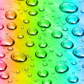 Rainbow Raindrops on Plastic