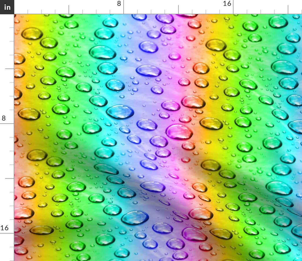Rainbow Raindrops on Plastic