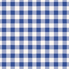 Rustic Gingham - Small - Pastel Powder Blue & Sapphire Pond Blue - Spring Bloom