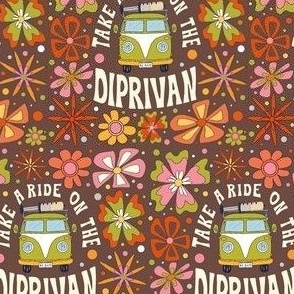 Take a ride on the DipriVAN with brown background