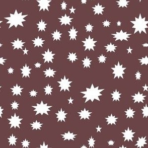 Sky full of Stars - Ditsy - Maroon - small scale 3 inches