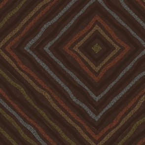 (Jumbo) 70s Wavy Diagonal Dark Squares 