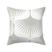 Art Deco Swans -Front Porch on White 12"