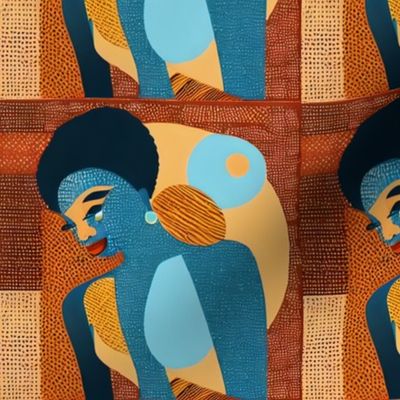 Abstract Geometric of African American Woman