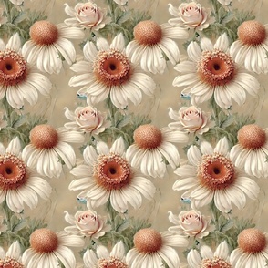Cream and Ivory Flower Field