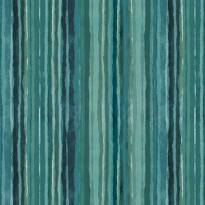 Loose Watercolor Stripes Turquoise Teal
