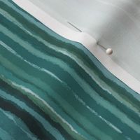 Loose Watercolor Stripes Turquoise Teal Smaller Scale