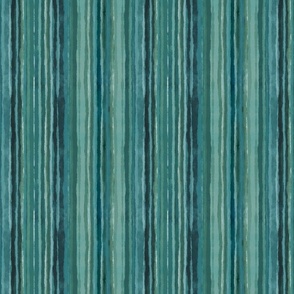 Loose Watercolor Stripes Turquoise Teal Smaller Scale
