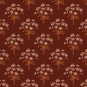 Dandelion - Brick Red | Block Print Inspired Spring and Fall Flowers 
