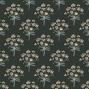 Dandelion - Dark Teal | Block Print Inspired Spring and Fall Flowers 