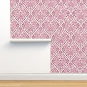 abstract kelim pattern with shades of pink on alabaster background - large scale