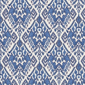 abstract kelim pattern with shades of blue on beige background - medium scale