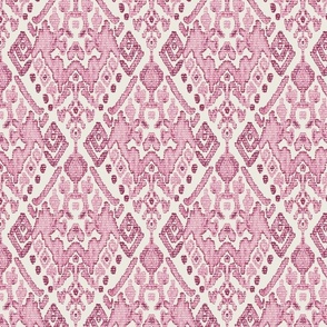 abstract kelim pattern with shades of pink on alabaster background - medium scale