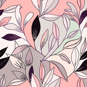 Colourful Leaves Branches In Soft Colours - Medium