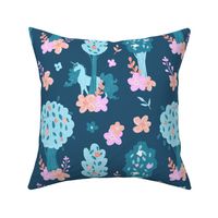 Unicorn Forest In Blue and Pink