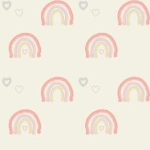 Boho Rainbows - Peachy - small scale 3 inch - Kids Clothing & Nursery