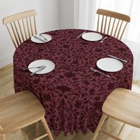 damask with flowers and ornaments Rosewood red on Burgundy - large scale