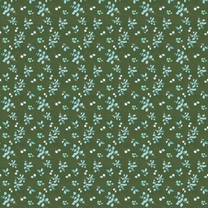 Watercolor Eucalyptus  green