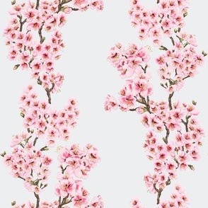 Cherry blossom stripe on ivory