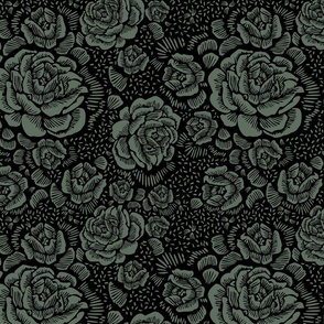 Rose Remix Small-5F6F5F darker sage