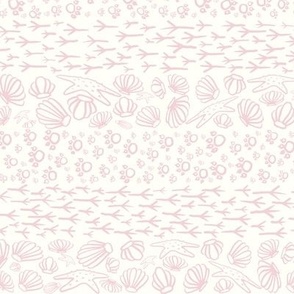 Beach Doodles (Large) - Cotton Candy Pink on Neutral White   (TBS105) 