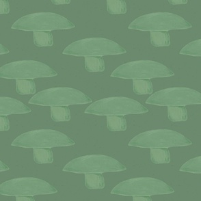 Green Painted Mushrooms