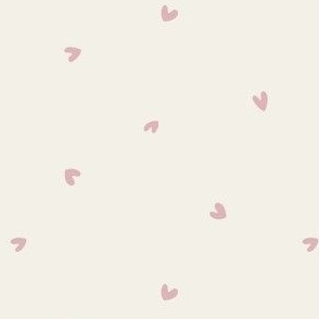 Little Tossed Love Hearts - Valentine's Day - Soft Lilac on Vanilla Cream