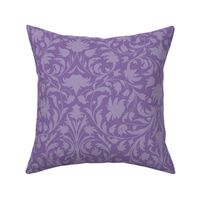 damask with flowers and ornaments lilac on violet / Amethyst - medium scale