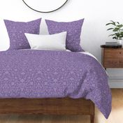 damask with flowers and ornaments lilac on violet / Amethyst - medium scale