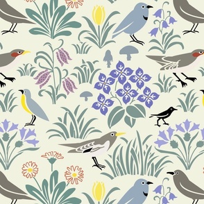 Voysey Garden of Birds Cream