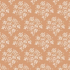 Floral Scallop Wallpaper- Tan Beige