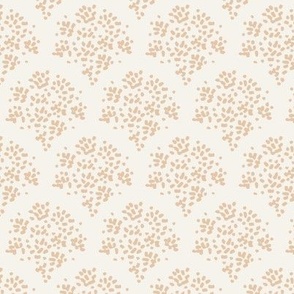 Floral Scallop Wallpaper - Pale Peach on Cream