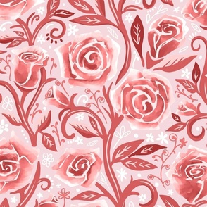 coral rosy wallpaper scale