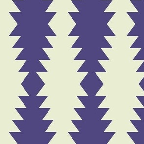 Ziggurat stripes - violet and cream - Large scale