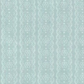 Passementerie Lace Stripes - Pale Blue/Grey 
