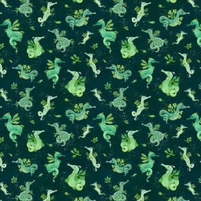 Weedy Sea Dragons - racing green (super small)