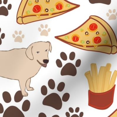 Dog and fast food pattern